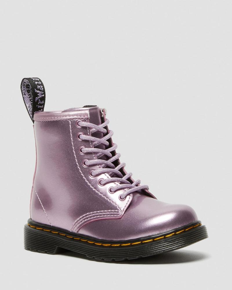 Dr Martens Toddler 1460 Metallic Snørestøvler Børn Lyserød | DK 696LIS